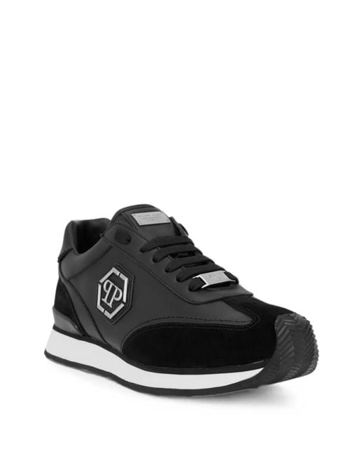 Philipp Plein Black Baskets Runner Hexagon Patch
