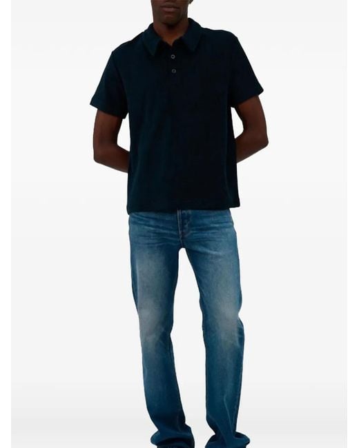A.P.C. Blue Buttoned Polo Shirt for men