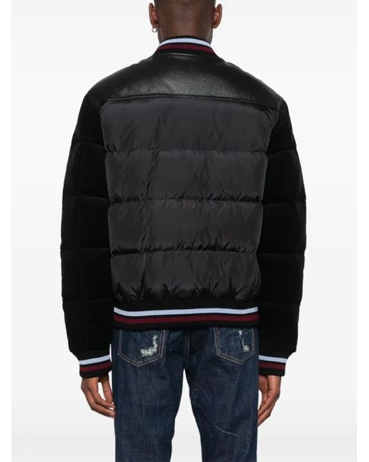 DSquared² Black Mixed Puffer Bomber for men