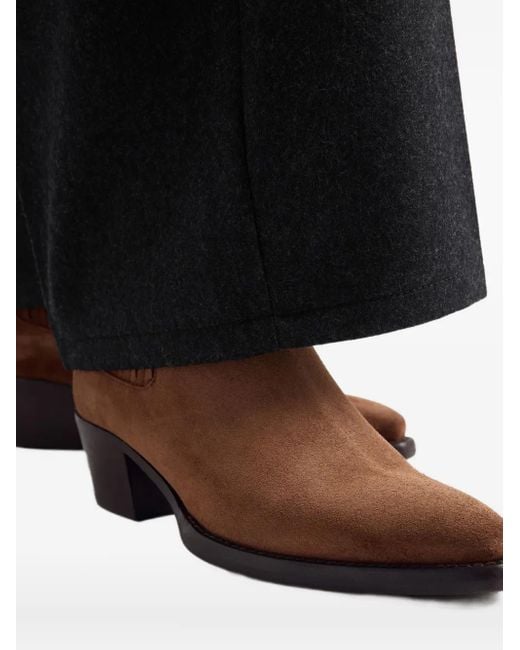 Prada Brown Spitze Stiefel mit elastischem Einsatz