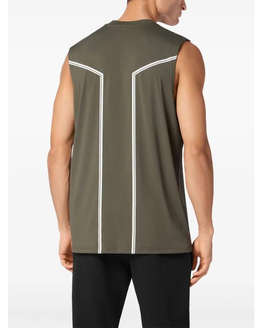 Philipp Plein Green Round-Neck Sleeveless T-Shirt for men