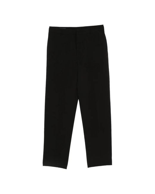 Emporio Armani Black Pressed-Crease Straight-Leg Trousers for men