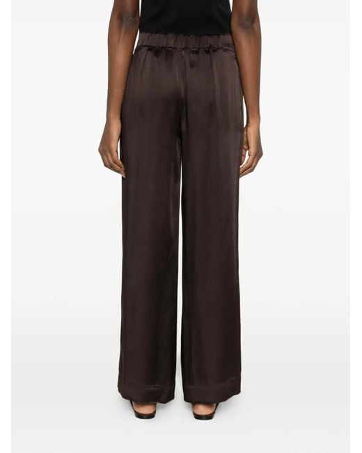 LIBEROWE Brown Pleated Front Palazzo Trousers