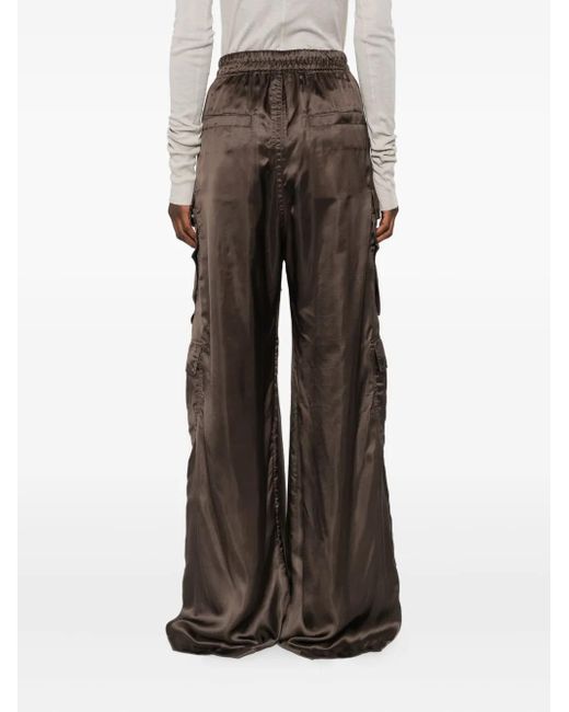 Rick Owens Brown Drawstring Cargo Trousers