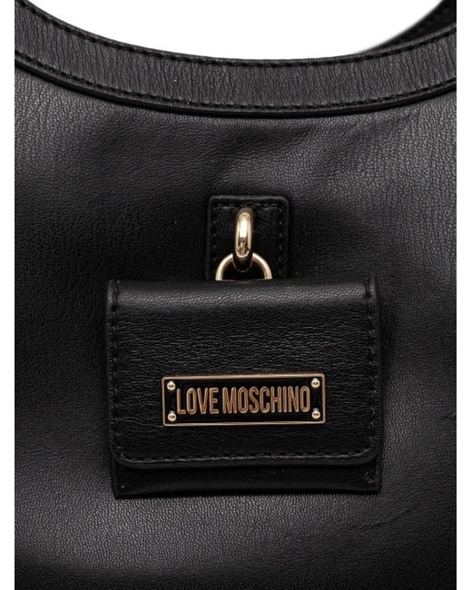 Love Moschino Black Logo-Plaque Tote Bag