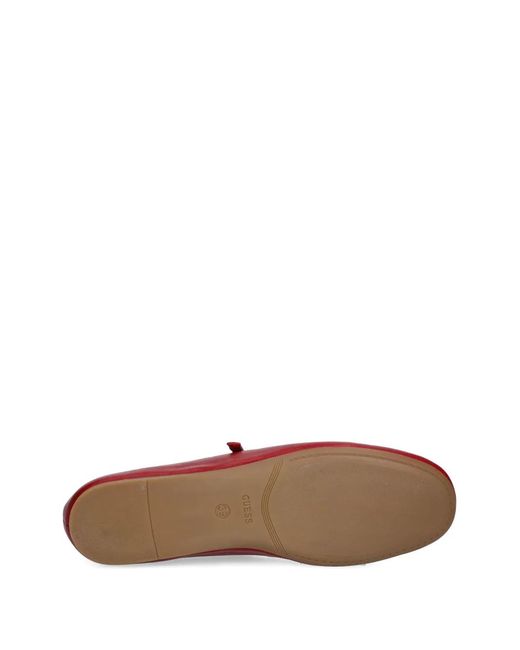 Guess Red Kalida Buckle-Strap Ballet Flats