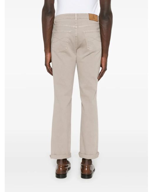 Brunello Cucinelli Natural Logo-Embroidered Jeans for men