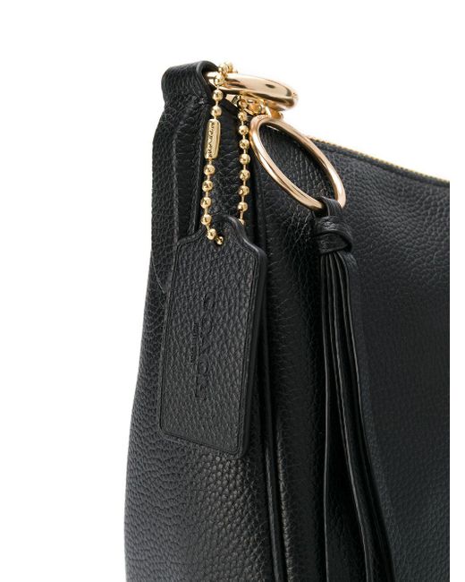 COACH Leather Sutton Hobo Bag in Black/Gold (Black) - Save 21% - Lyst