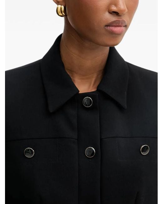 Morgan Black Button-Up Cropped Jacket