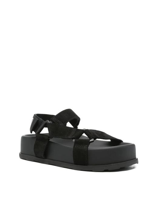 Moschino Black Platform Strap Sandals