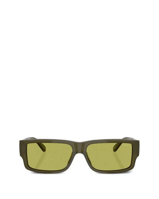 DIESEL Green Rectangle-Frame Sunglasses for men