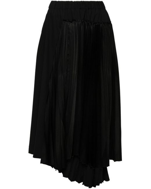 Noir Kei Ninomiya Asymmetric Midi Skirt Black