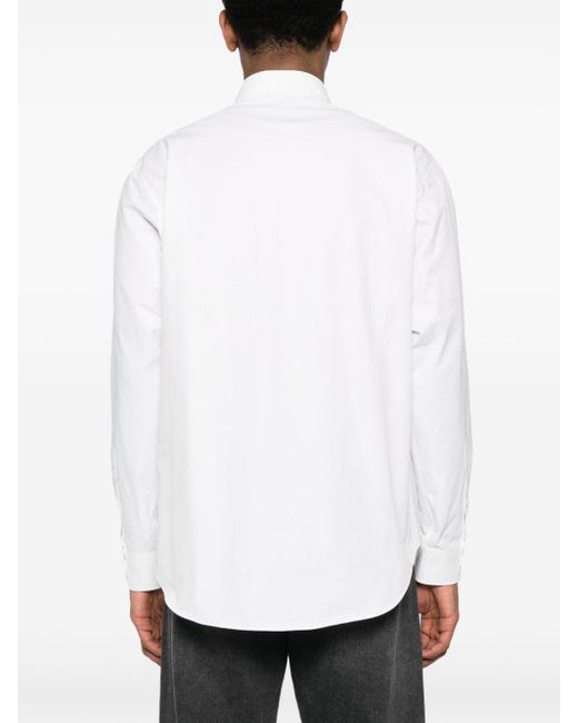 Camicia con ricamo di Moschino in White da Uomo