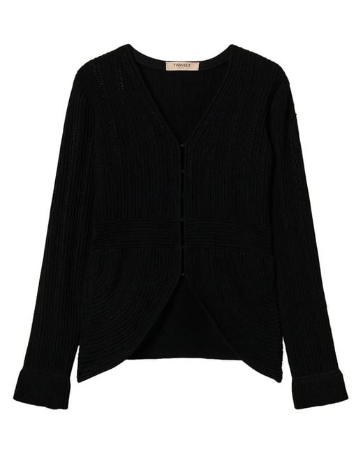 Twinset Black Fitted Knit Cardigan