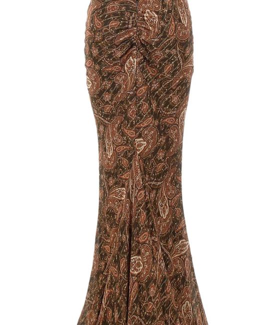 ANDAMANE Brown Ninfea Paisley-Print Maxi Dress