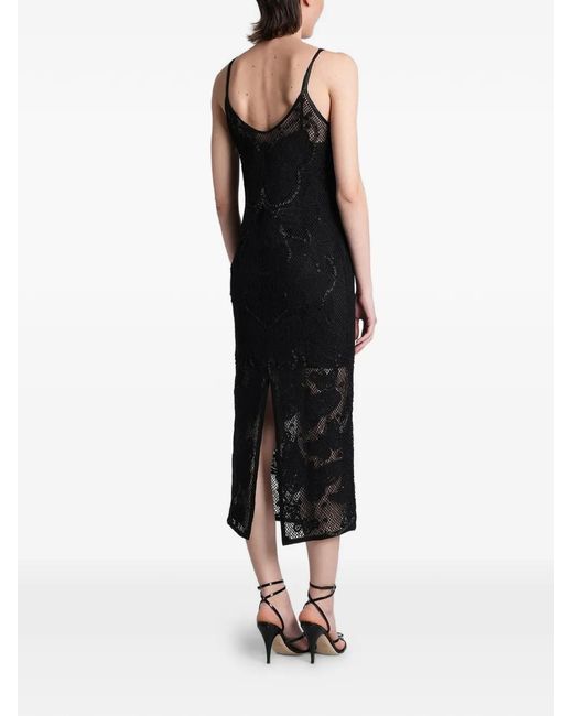 Blumarine Black Embellished Lace Midi Dress