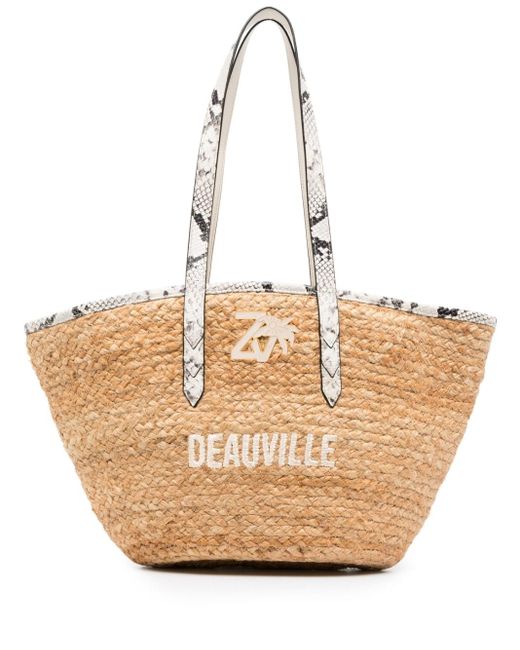 Zadig & Voltaire Deauville Wovenwicker Beach Bag in Natural Lyst