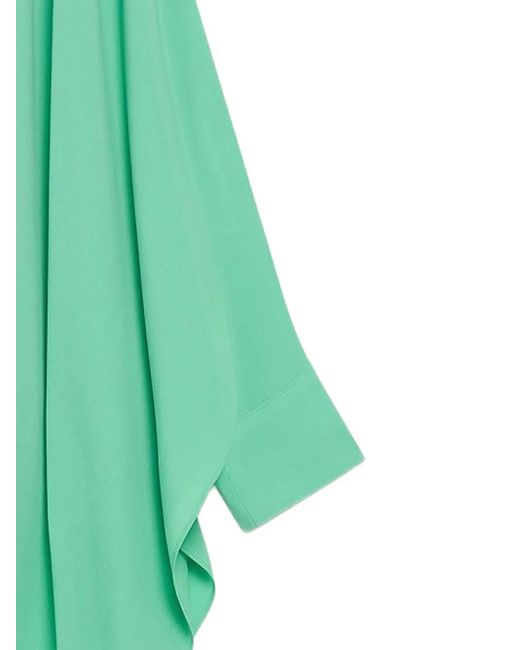 Maliparmi Green Button-Front Asymmetric Blouse