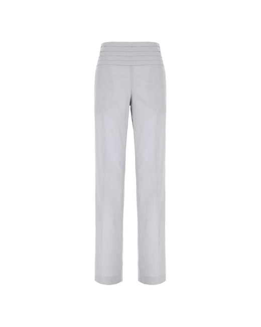Iceberg Gray Pleated-Waistband Straight-Leg Trousers