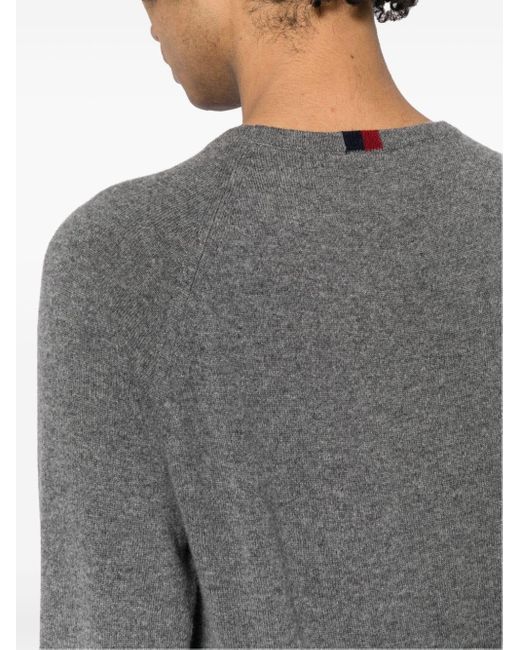 Gucci Gray Stripe-detailing Cashmere Jumper for men