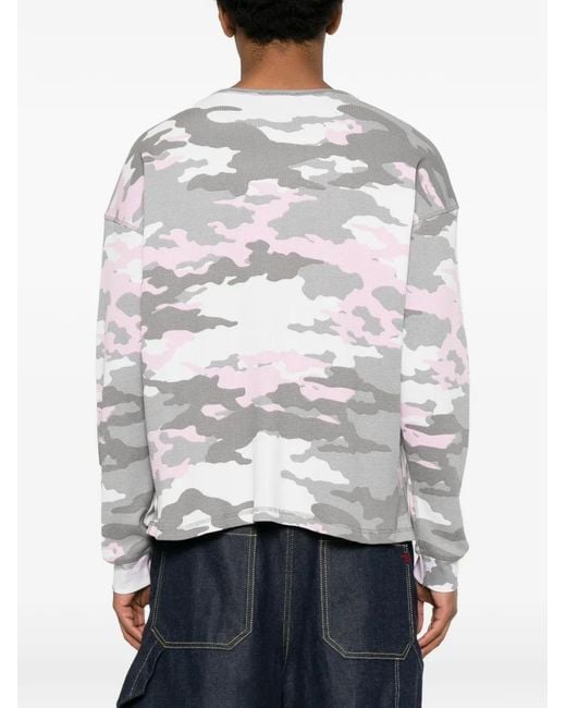 BLUE SKY INN White Camo-Print Waffle-Knit T-Shirt for men