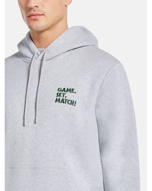 Hoodie en coton à slogan imprimé Lacoste pour homme en coloris Gray