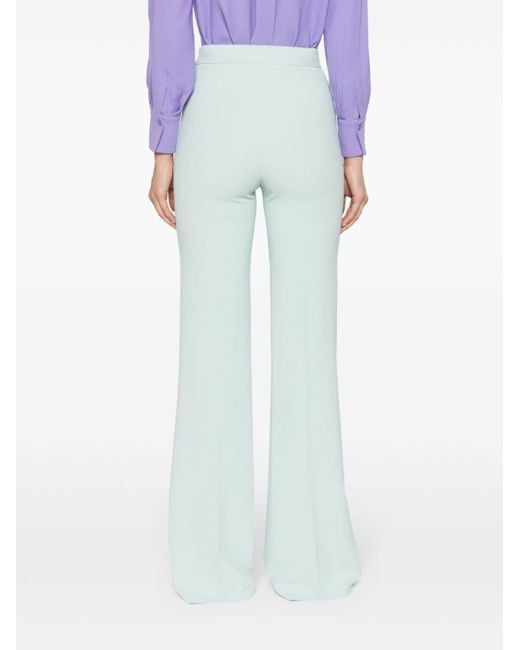 Elisabetta Franchi Blue High-waisted Crepe Palazzo Trousers