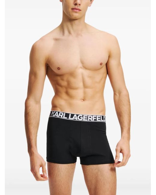 Karl Lagerfeld Drie Boxershorts Met Logoband in het Black voor heren