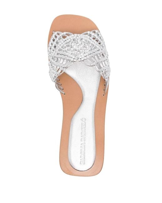 Paloma Barceló White Olimpia Leather Sandals