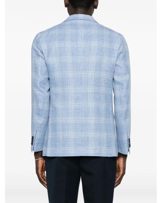 Tagliatore Blue Patterned Blazer for men