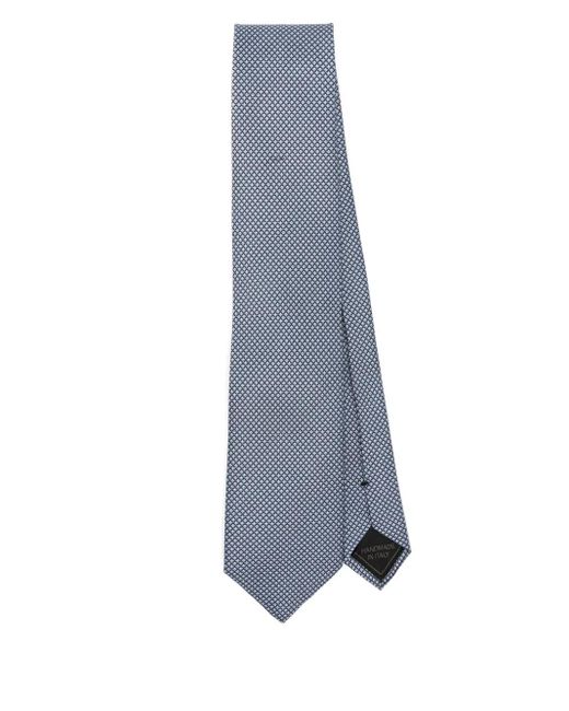 メンズ Brioni ジオメトリックパターン ネクタイ Blue