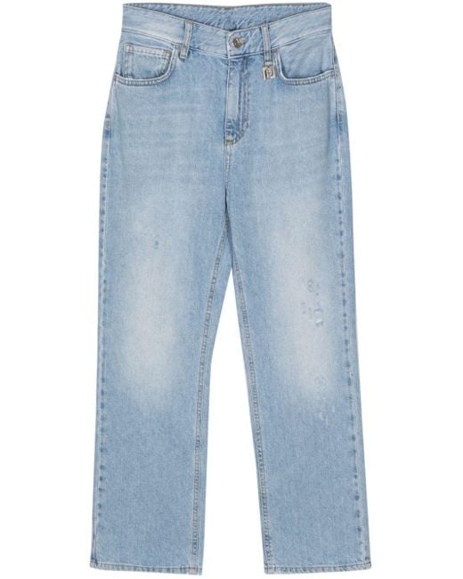 Liu Jo Blue Cropped-Jeans im Distressed-Look