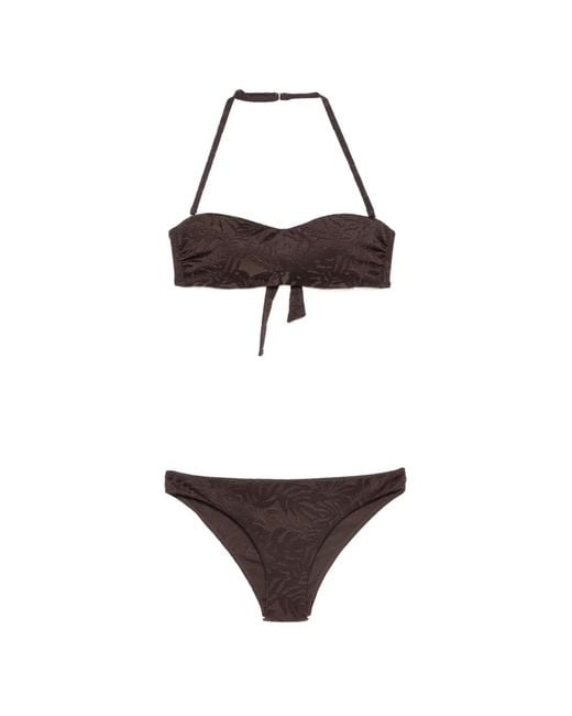 Emporio Armani White Jacquard-Logo Bikini