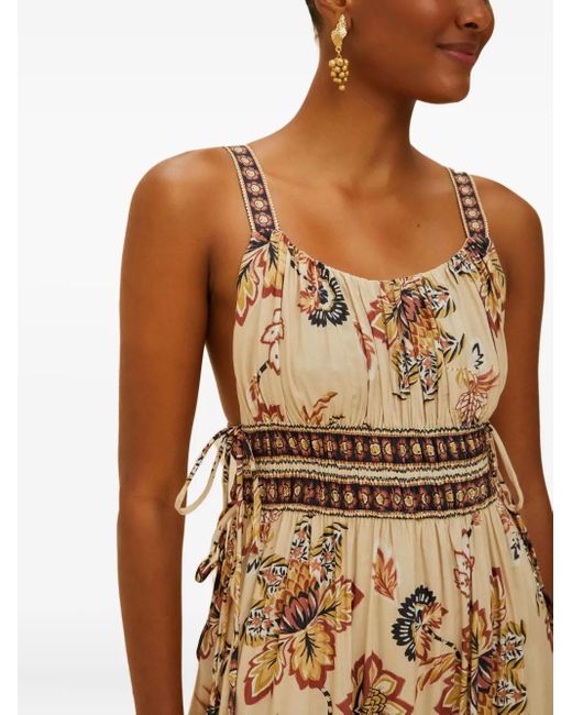 Farm Rio Natural Floral Midi Dress