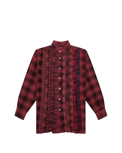 Needles Red Ribbon Over Dye Flannel Shirt for men