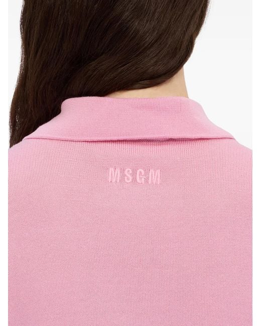 Polo Con Borchie di MSGM in Pink