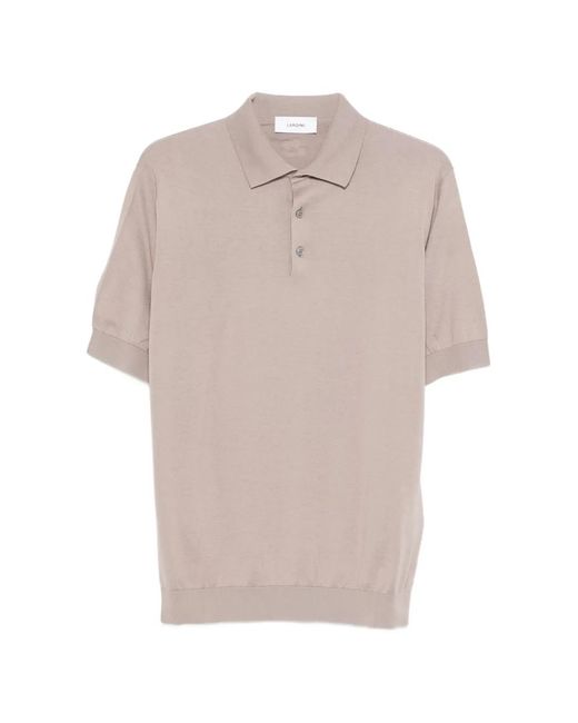 Lardini Brown Buttoned Polo Shirt for men