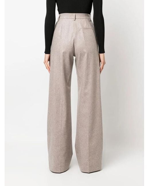 ANDAMANE Natural Tailored Wide-Leg Trousers