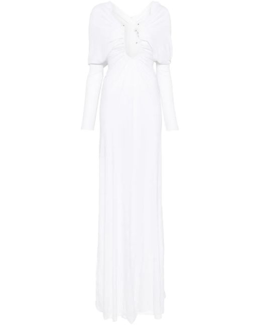 Christopher Esber White Arced Palm Maxi Dress