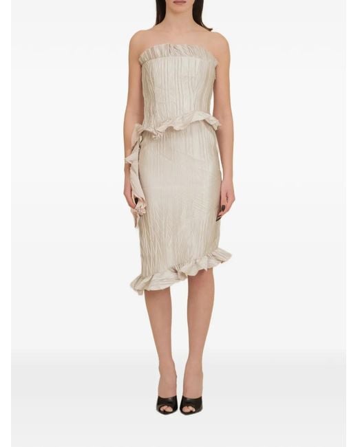 Contessa Mills Natural Le Fay Ruffled Pleated Top