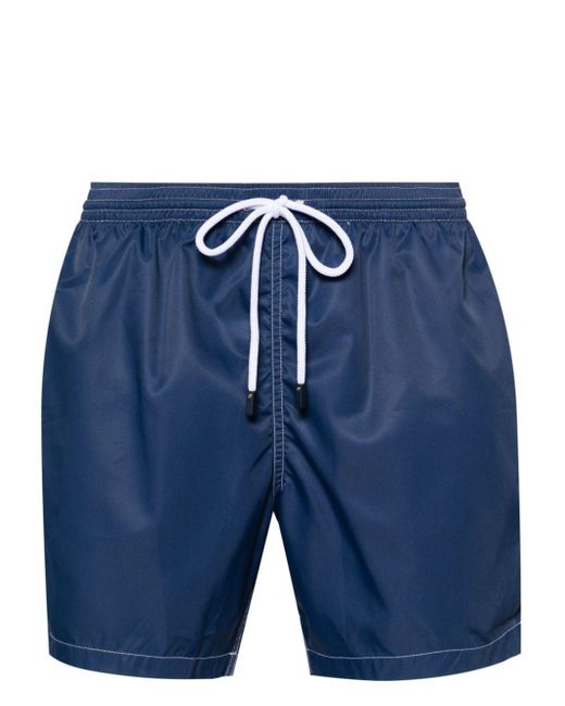 Barba Napoli Blue Logo-patch Swim Shorts for men