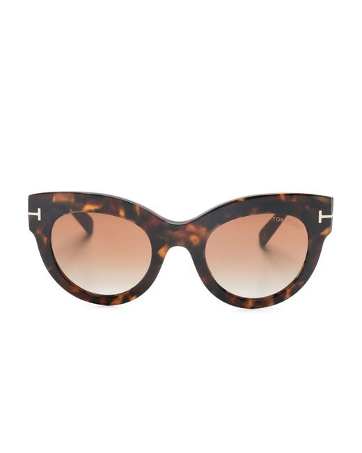 Tom Ford レディース ナチュラル Lucilla キャットアイ サングラス