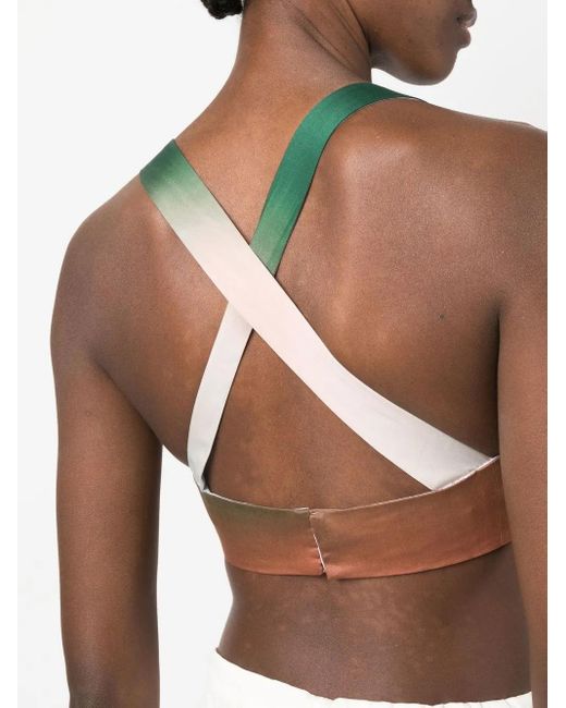 Philosophy Di Lorenzo Serafini Green Gradient-Effect Cropped Top