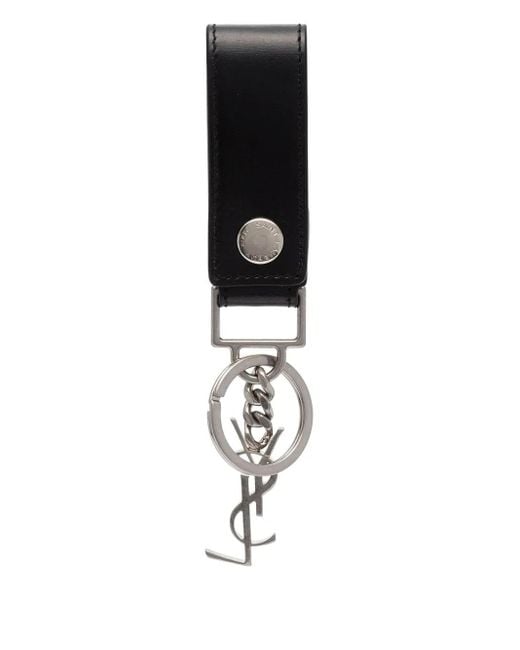 メンズ Saint Laurent Cassandre Keyring Black