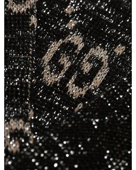 Gucci Lurex GG Motif Stretch Socks in Black | Lyst