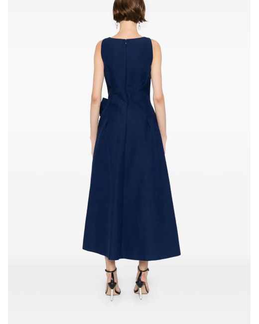 Elie Saab Blue Bow-Detail Midi Dress