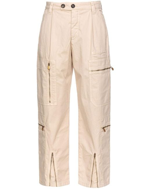 Pantalones rectos con múltiples bolsillos Pinko de color Natural