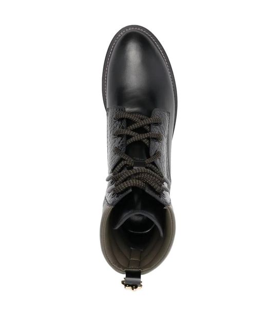 Fabrizio Viti Black Croco-Embossed Ankle Boots