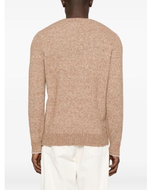 Brunello Cucinelli Natural Speckled Crew-Neck Sweater for men