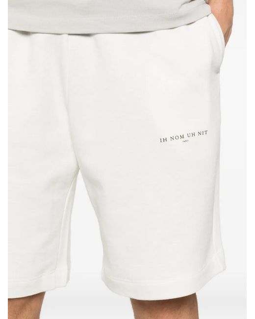 Ih Nom Uh Nit White Logo-Print Drawstring Shorts for men